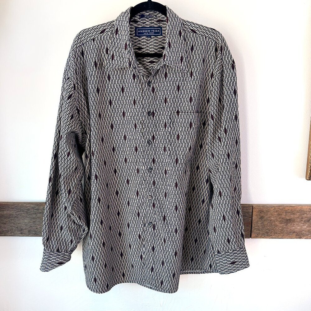 Andrew‎ Fezza New York Men's Button Down Ultra Feel Shirt Artistic XL